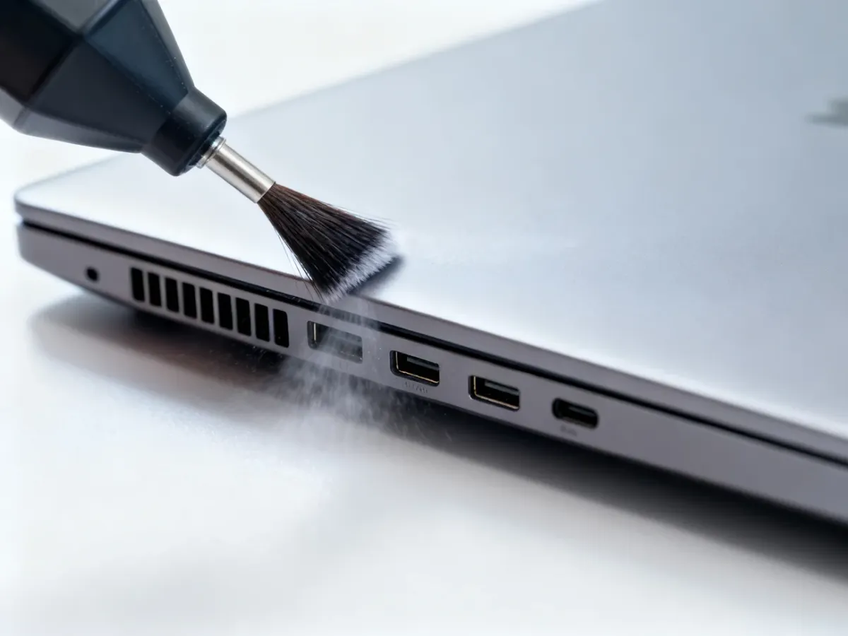 Czyszczenie portów i otworów wentylacyjnych laptopa