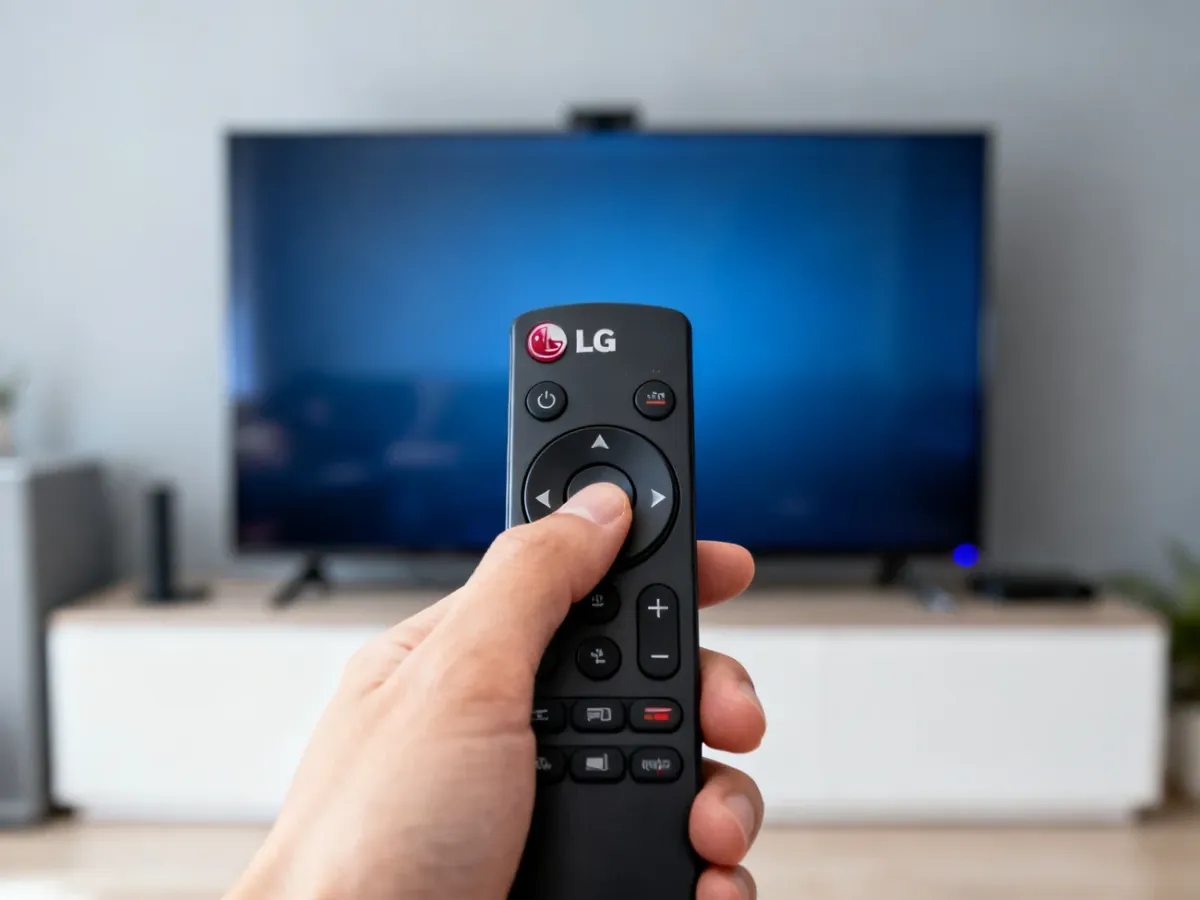 Pilot Magic Remote kierowany w stronę telewizora podczas parowania