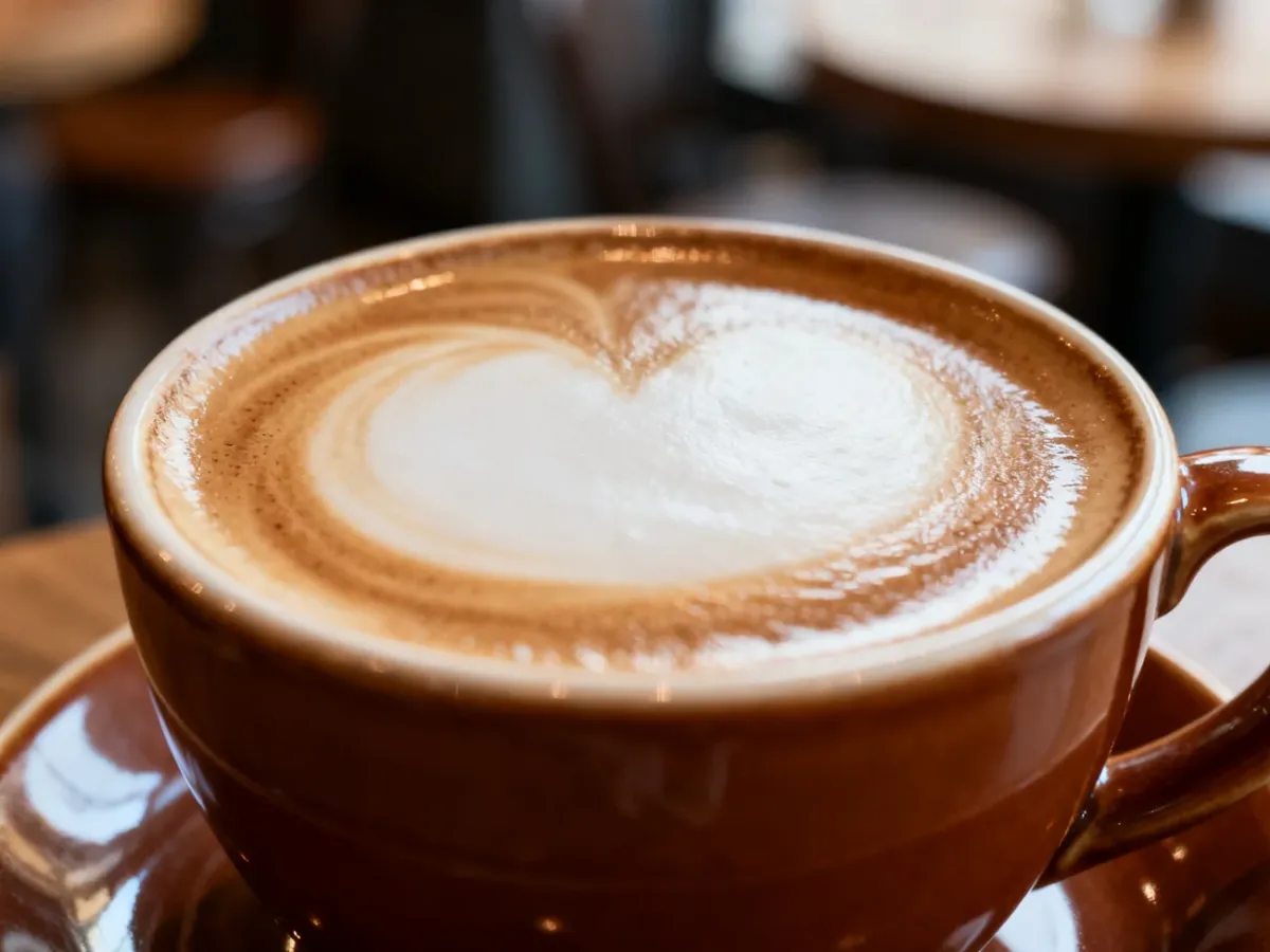 Filiżanka klasycznego cappuccino z grubą, kremową mikropianką