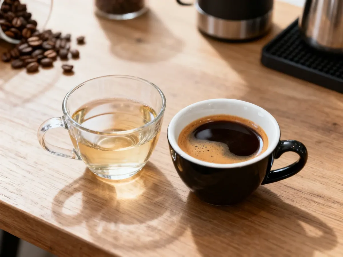Porównanie lekkiego naparu przelewowego i pełnego espresso podczas degustacji