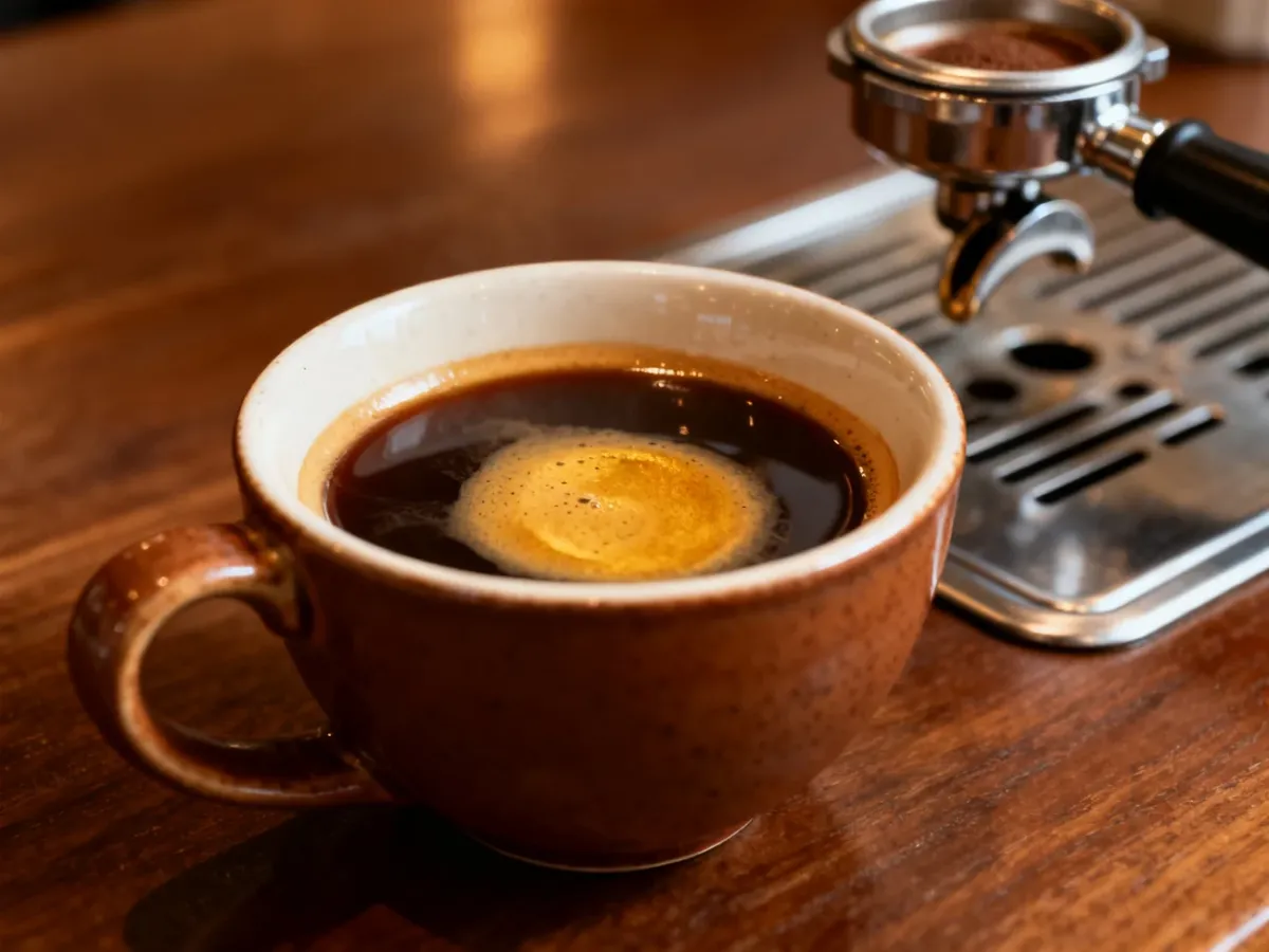 Filiżanka kawy Americano z delikatną cremą