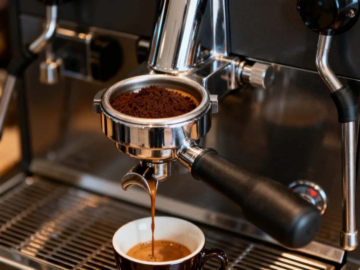 Automatyczny ekspres przygotowujący espresso z mielonej kawy