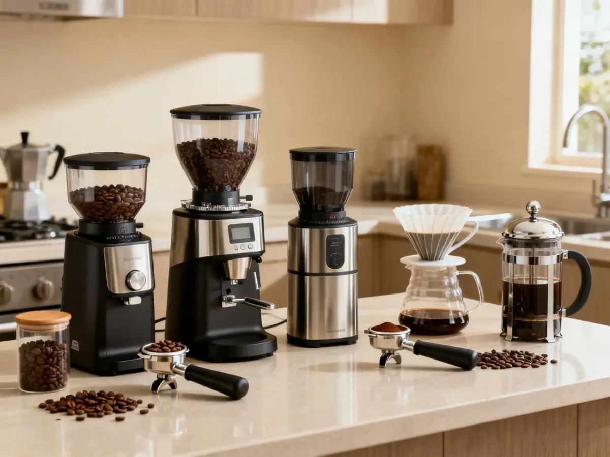 Różne młynki żarnowe do espresso i alternatywnych metod parzenia kawy
